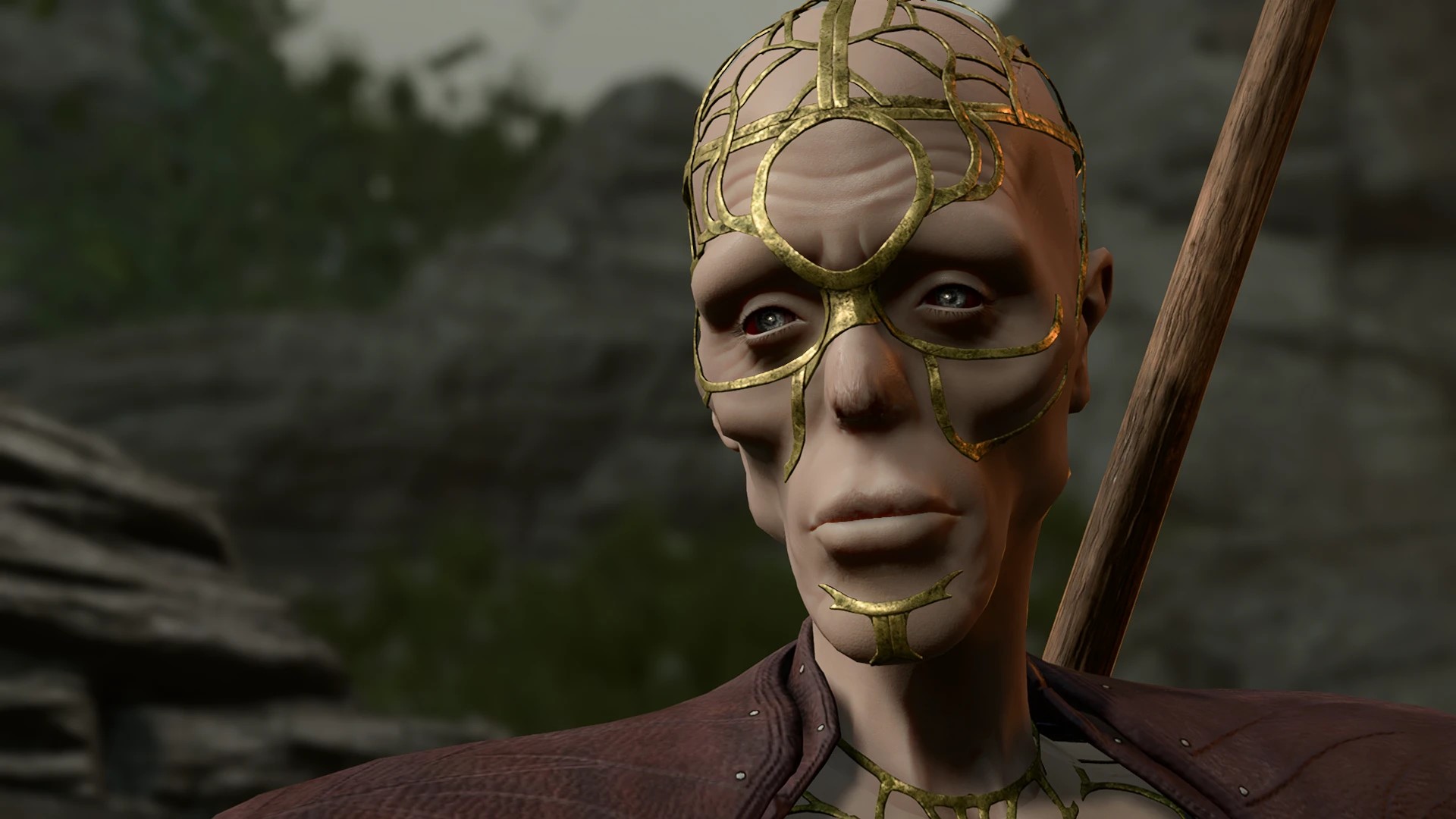 Withers from Baldur's Gate 3, now with a modded appearance featuring smooth skin and a perfect jawline.