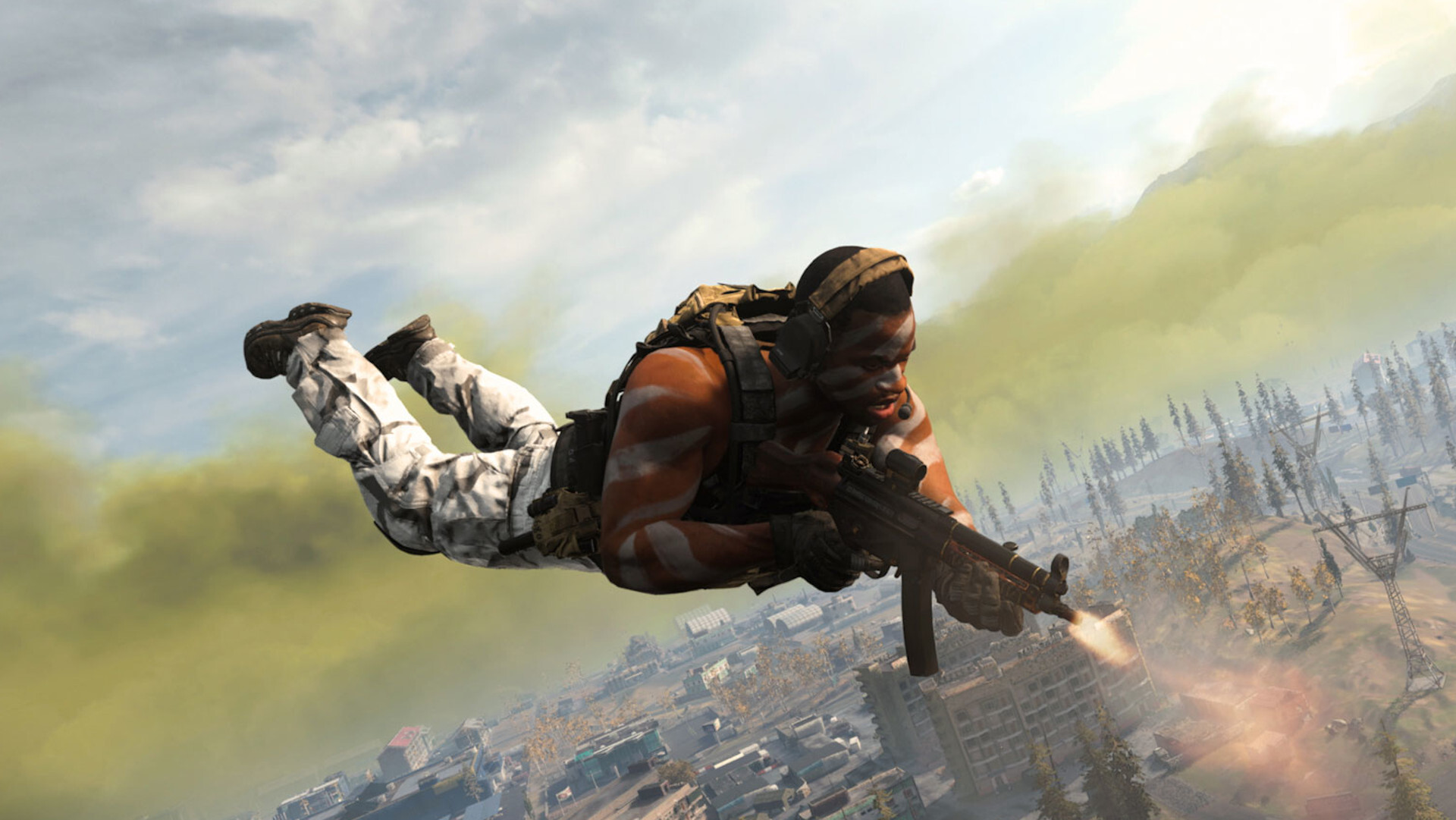 Call of Duty Warzone soldier plummeting without a parachute, symbolizing the fall of cheaters with Ricochet anti-cheat.