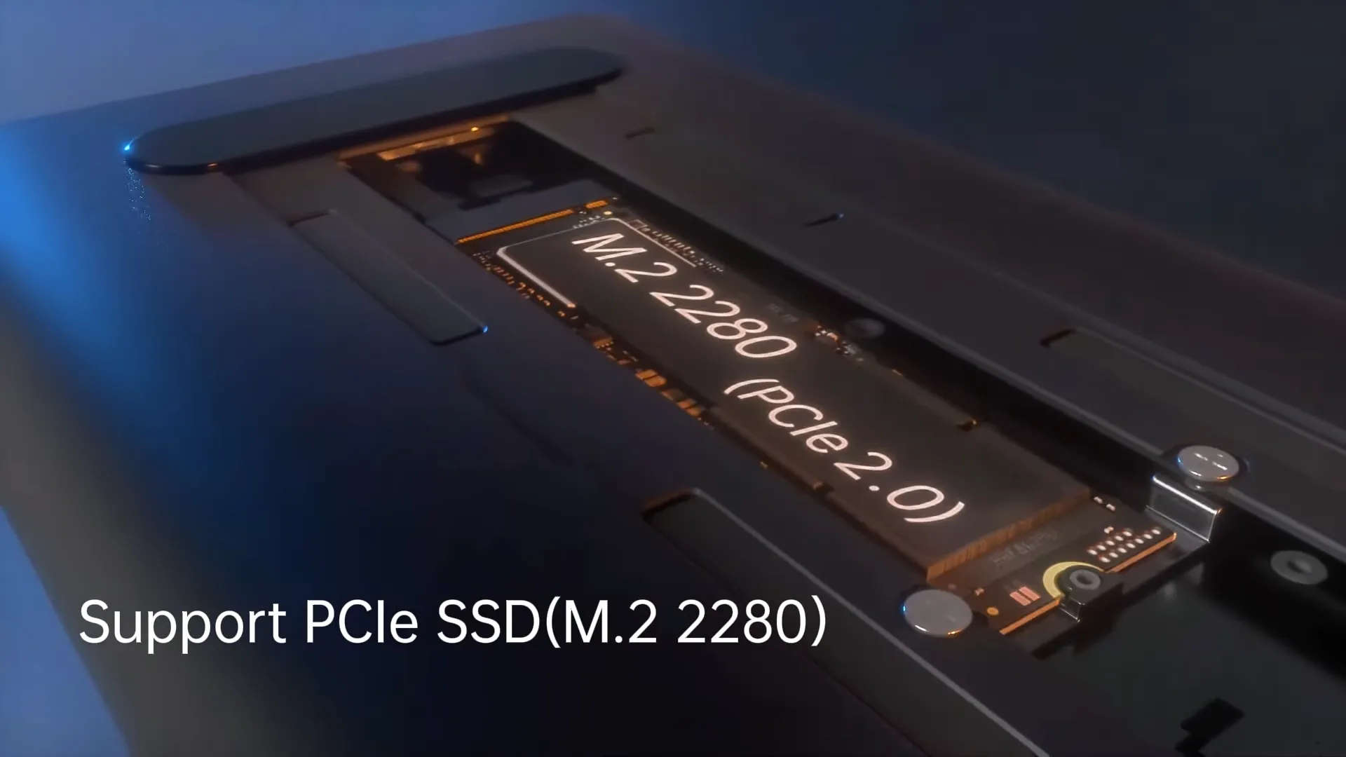 Internal view of the OneXGPU showcasing the SSD slot