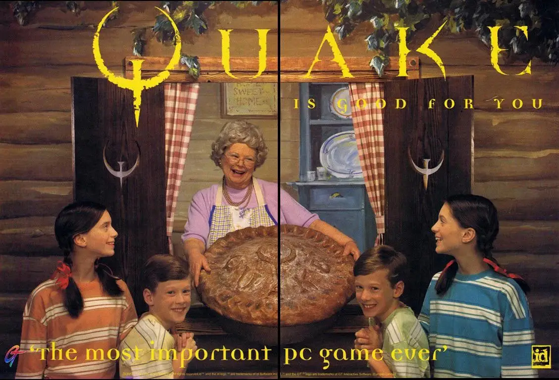 Promotional material for Quake, a game that utilized the shareware model