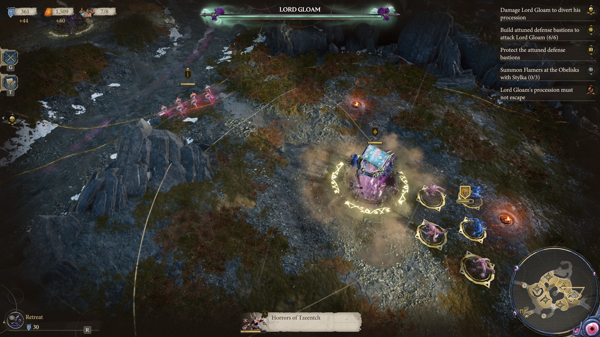 Units advancing across the battlefield in Age of Sigmar: Realms of Ruin