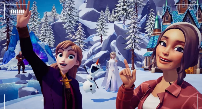 Elsa and Anna in Disney Dreamlight Valley