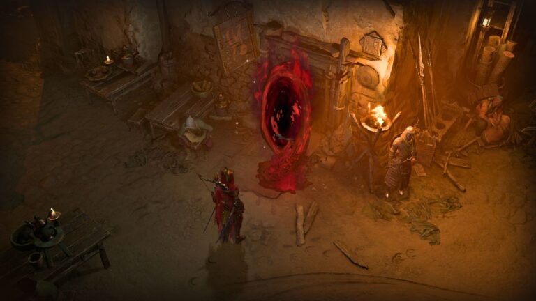 Entrance to the Abattoir of Zir event in Diablo 4, beckoning the worthy.