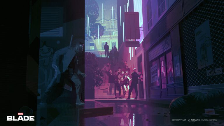 Paris under curfew in concept art for Arkane's Blade game