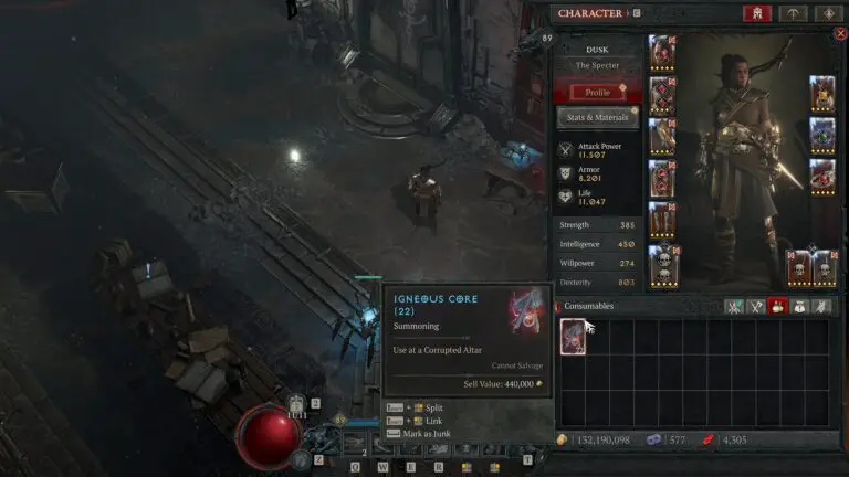 Igneous Core item in Diablo 4