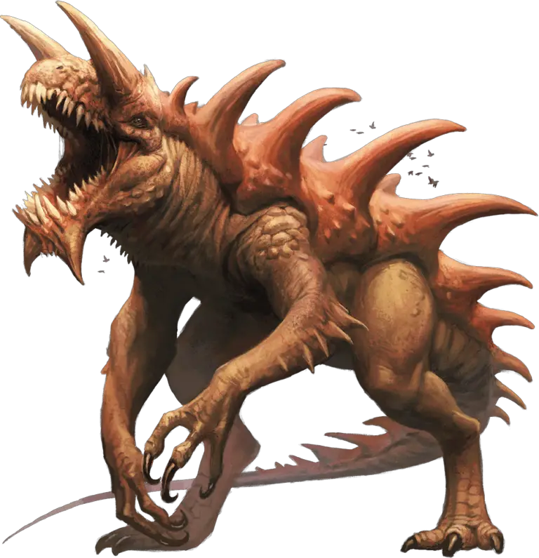 Illustration of the tarrasque, a massive creature from Dungeons & Dragons lore