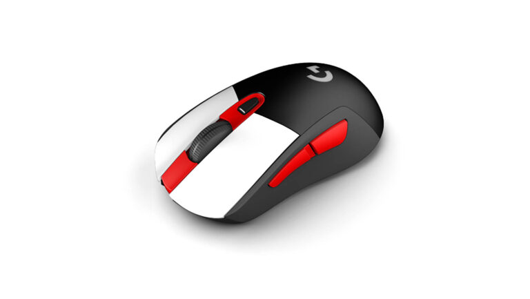 Ultra-lightweight gaming mouse on a desk