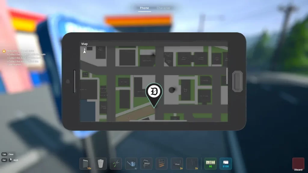 Overview map showing stash locations in Schedule 1.