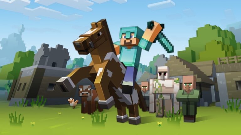 Concept art or scene depicting Minecraft elements.