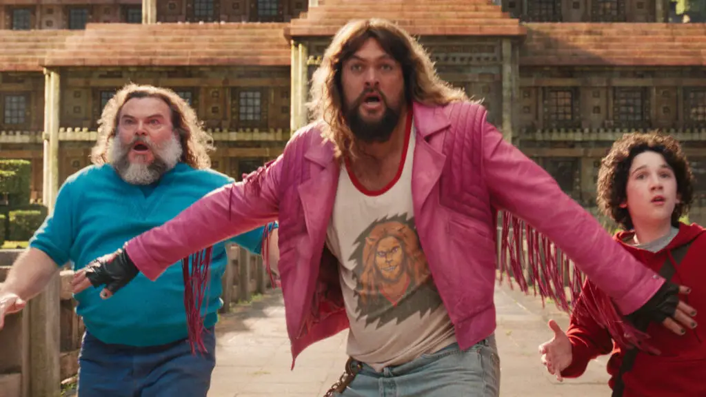 Jack Black, Jason Momoa, and Sebastian Hansen, actors from the Minecraft movie.