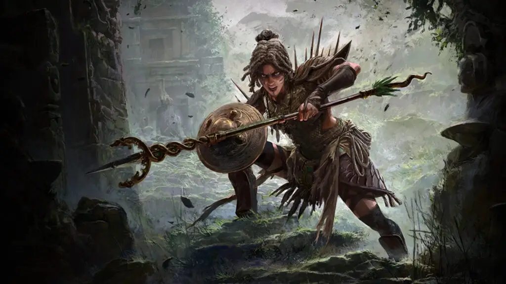 Key art for the Amazon ascendancy class in Path of Exile 2.