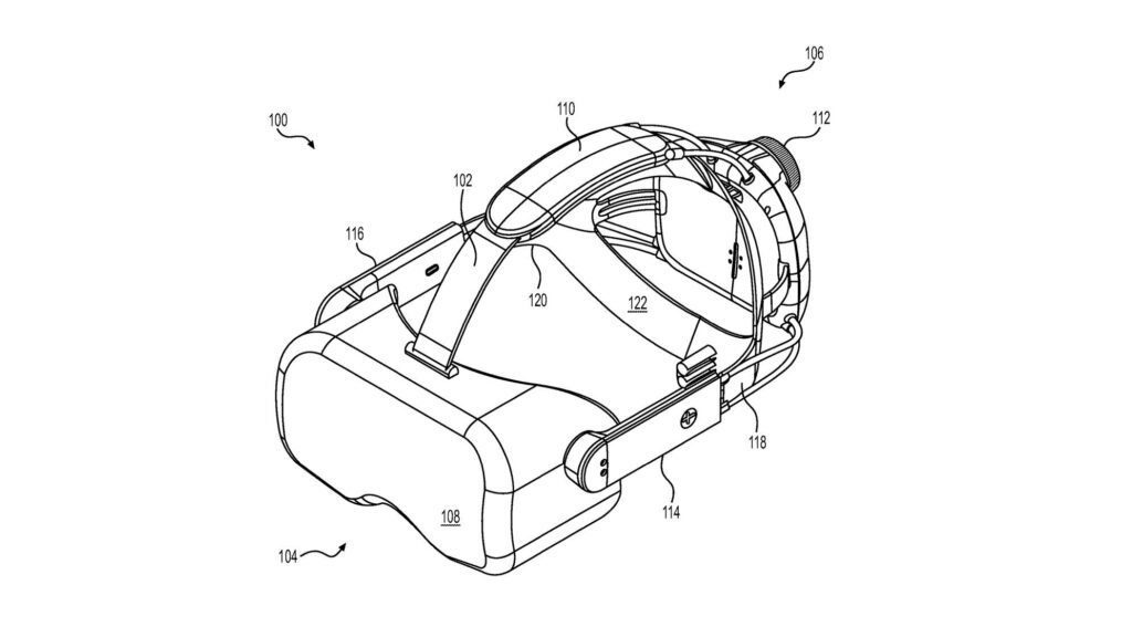 Valve HMD Patent Application concept art showing a VR headset.