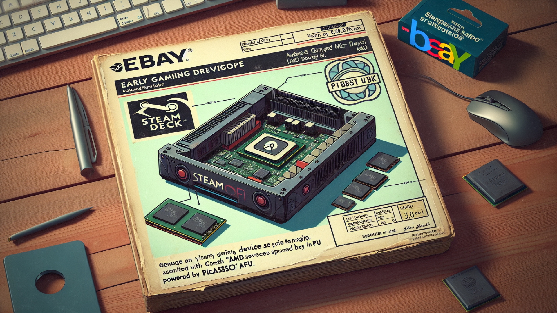 Early Steam Deck Prototype Featuring AMD ‘Picasso’ APU Sold on eBay