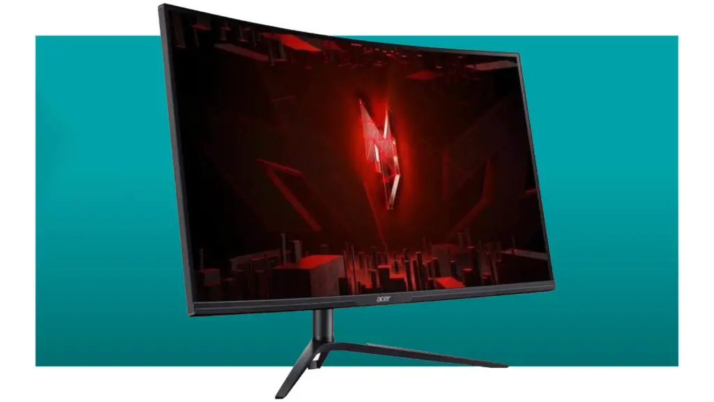 Front view of the Acer Nitro XZ320QK P3 gaming monitor showcasing its design.