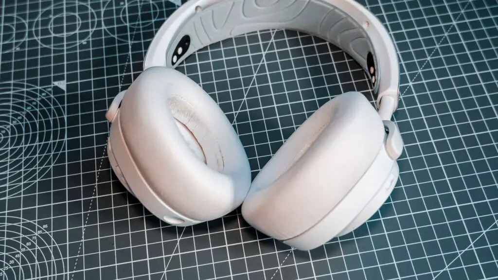 Two pairs of headphones. One, a SteelSeries set with ANC; the other, an Audeze set with great passive sound isolation.