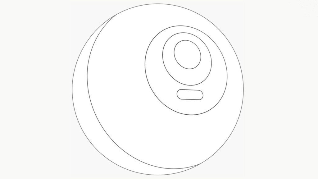 A sketch of a World Orb that's used to scan your iris to prove you're human