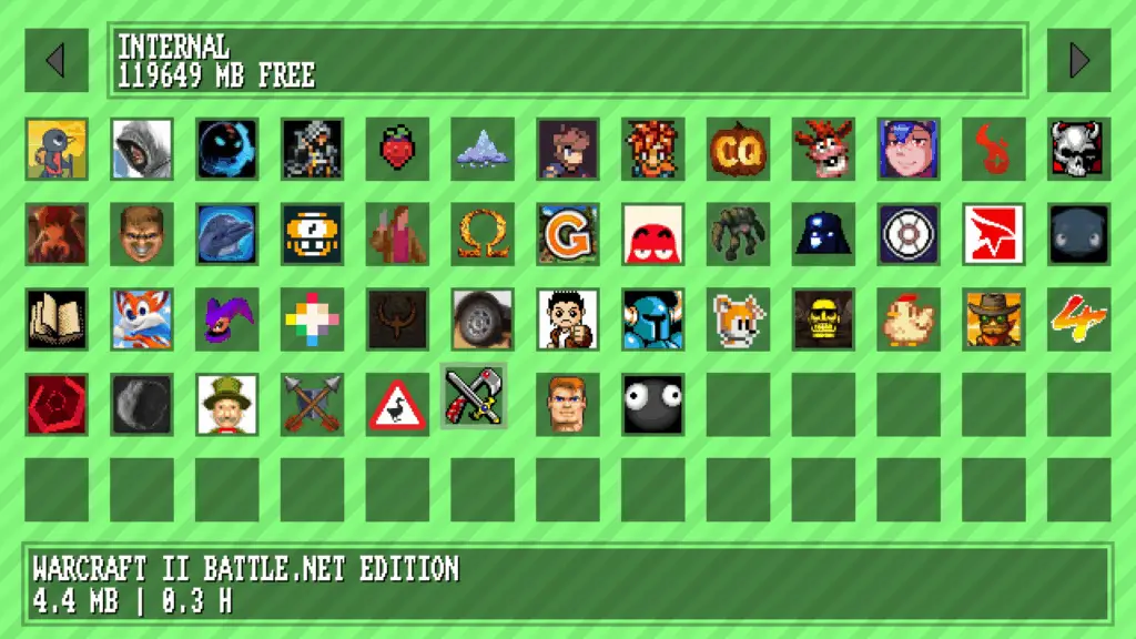 Kazeta OS cartridge and save screen to display the Linux OS' features.