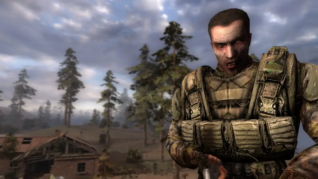 A zombie glares into the camera.