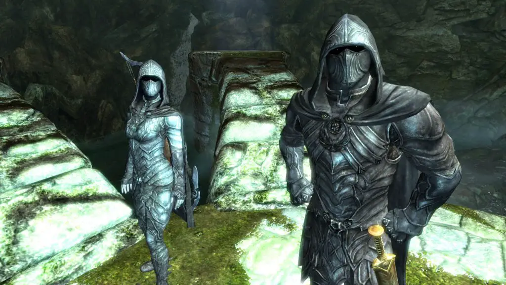 Two nightingales in their hooded cloaks