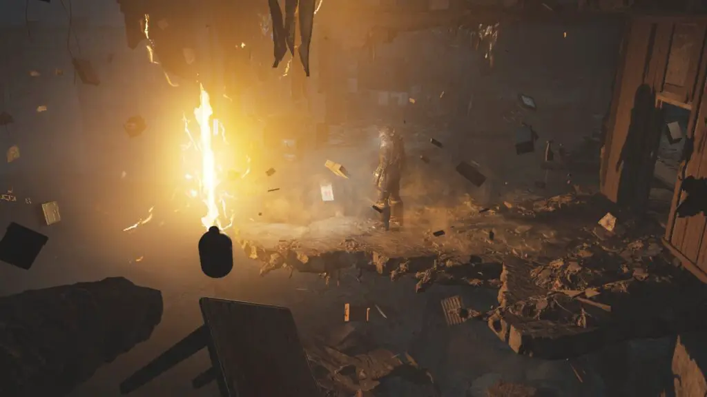 Walking up to a tear in time.