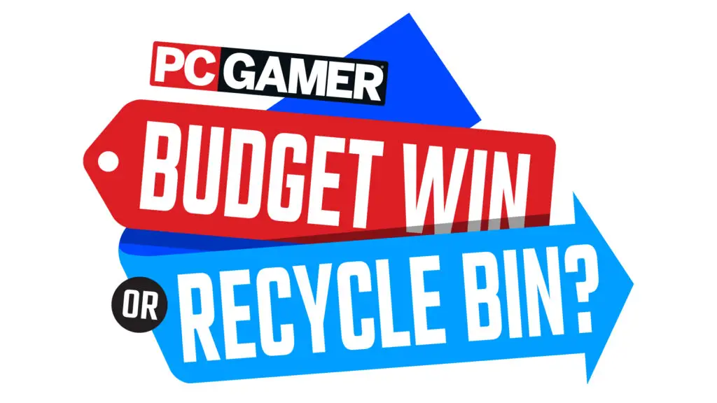 The red and blue logo for Budget Win or Recycle Bin, with the PC Gamer logo in the top left