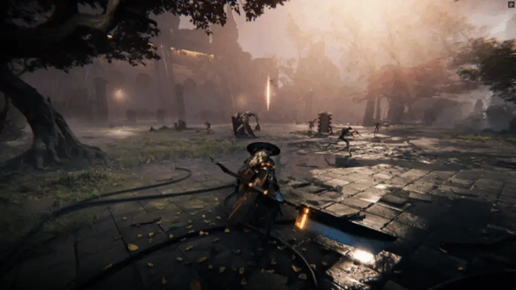 Stood in a scenic battlefield.