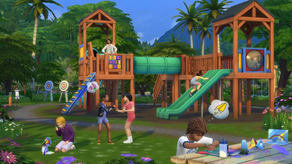 A playground from The Sims 4 Adventure Awaits