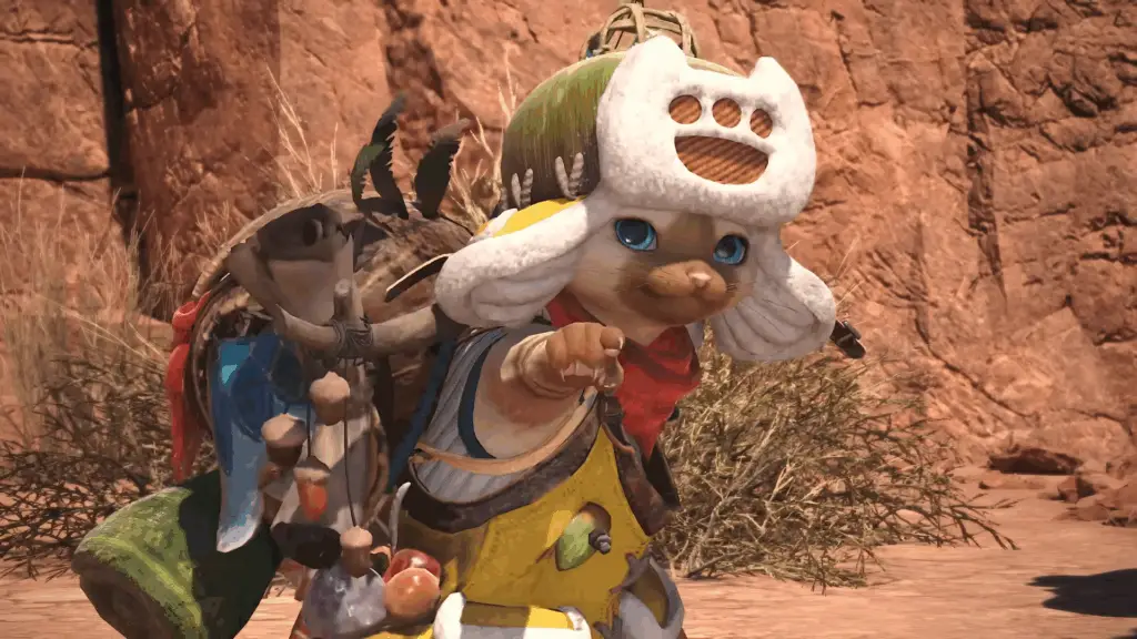 A Monster Hunter Palico in Final Fantasy 14.