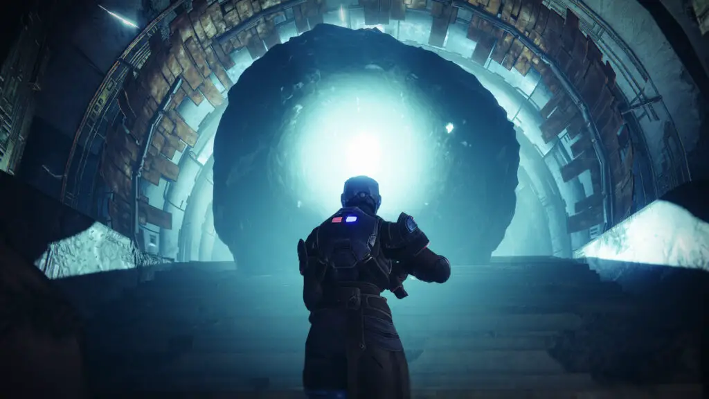 A Guardian stands in front of a Taken portal.