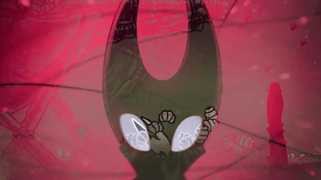 An edited picture of Hornet sitting in a bath of worms with a crazed-looking Hornet mask superimposed atop it.