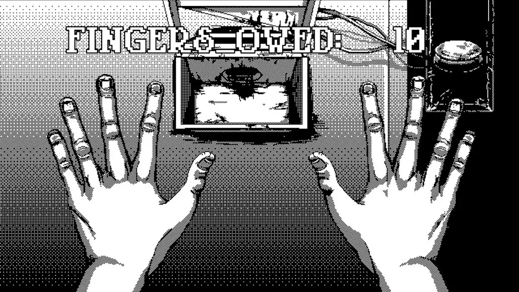 Cutting off your fingers with a tiny guillotine in Dead Finger Dice.