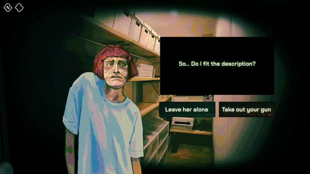 A nervous-looking woman asks if she 