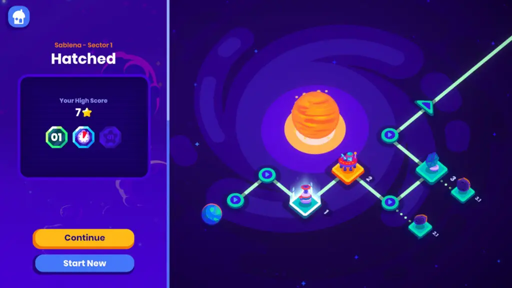 The campaign map in Star Birds.