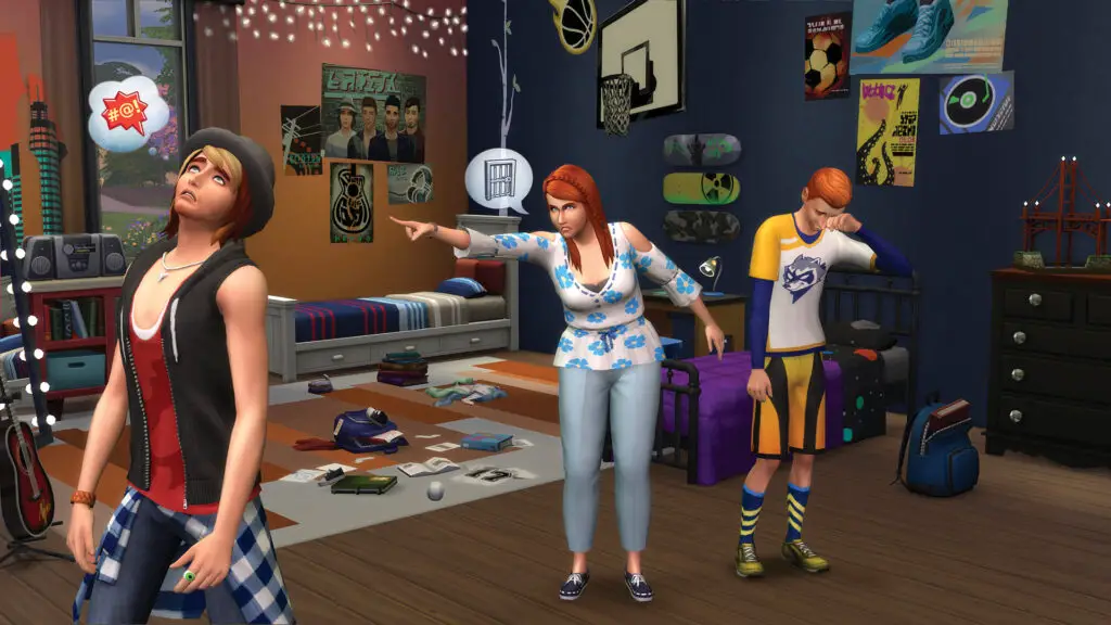 Sims in various emotional states.