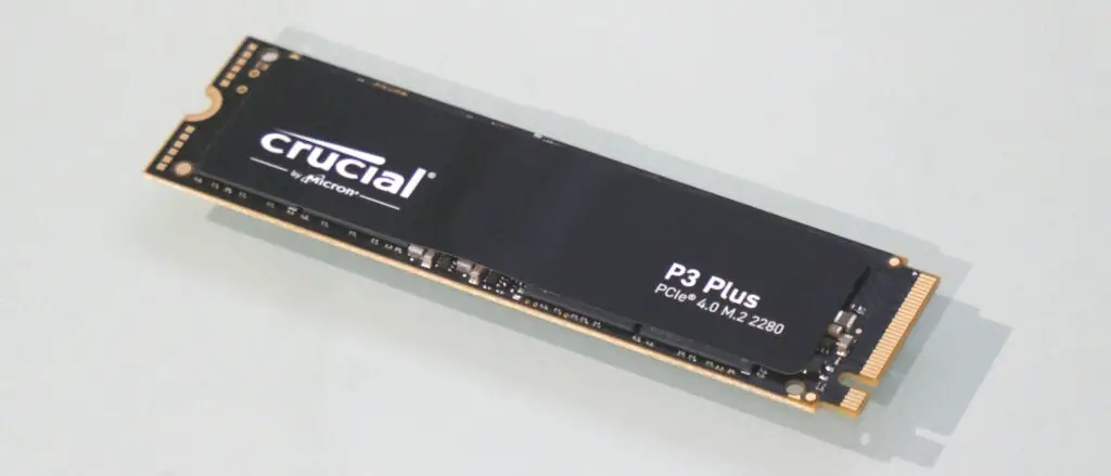 Crucial P3 Plus 2TB NVMe SSD on a white background