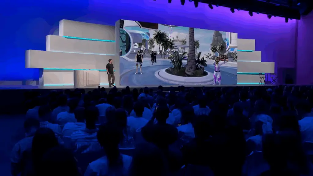 A screenshot from Meta Connect 2025, showcasing Meta Horizon Engine's capabilities