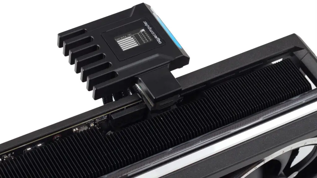 aqua computer's Ampinel product for measuring and mitigating power demands on graphics cards.