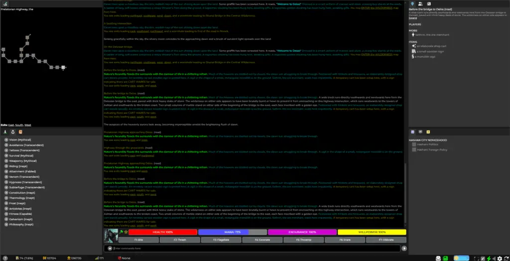 Achaea running in a browser.