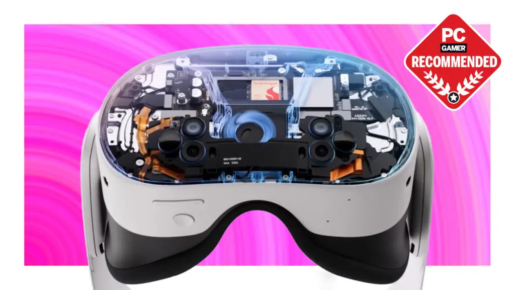 Internal view of the Quest 3S components, highlighting its hybrid design.