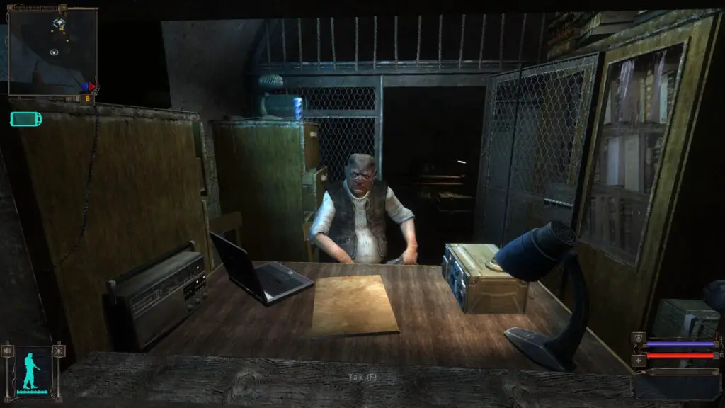 Sidorovich at his desk.