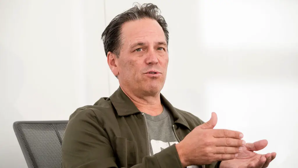 Phil Spencer, chief executive officer of gaming at Microsoft Corp., speaks during an interview in New York, US, on Tuesday, Nov. 12, 2024. After a nearly two-year process, Microsoft completed its $69 billion acquisition of Activision Blizzard in October 2023, giving Xbox a vast array of new content but also an imperative to reap financial returns. Photographer: Victor J. Blue/Bloomberg via Getty Images