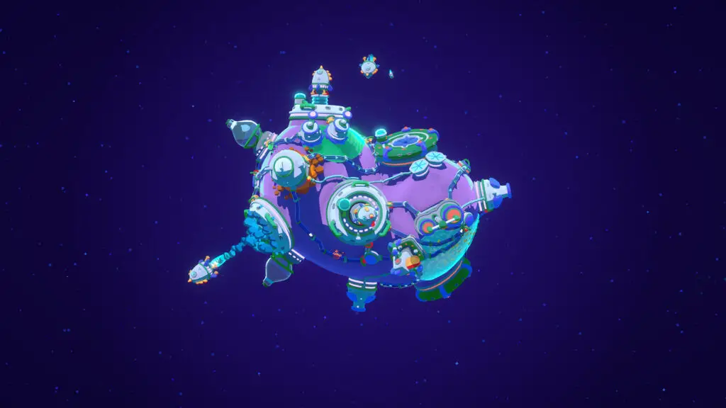 A planetoid covered in buildings in Star Birds.