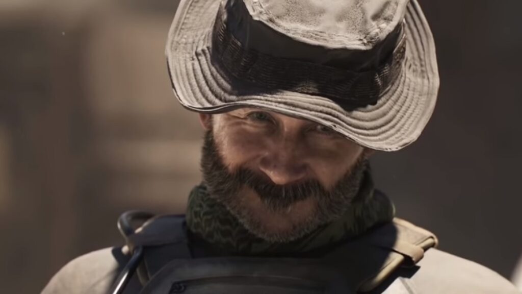 Captain Price looking kind of smug at the camera, like "are you sure about that?"