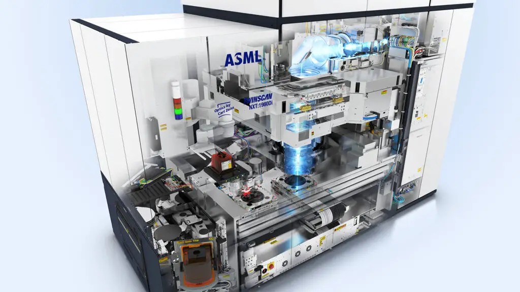 An ASML TWINSCAN NXT 1980Di DUV lithography machine.