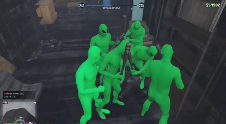 Players dressed in green bodysuits