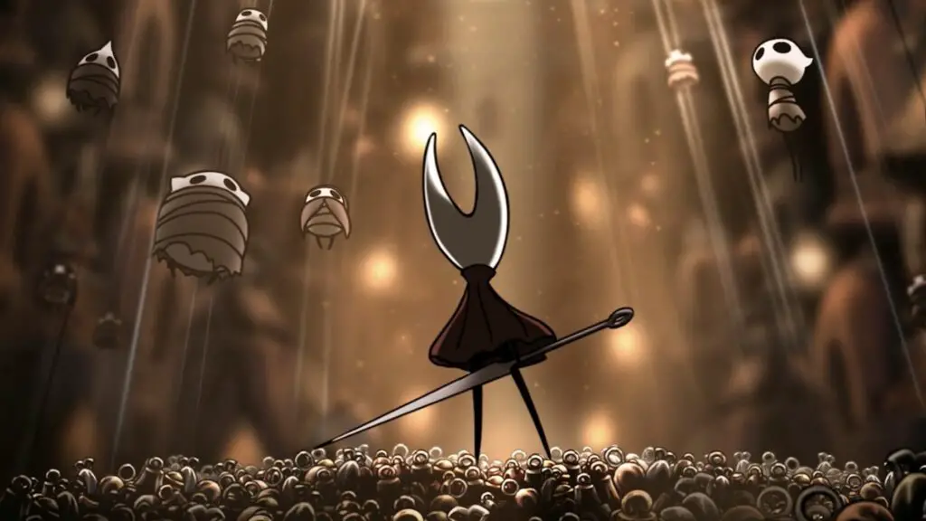 Hollow Knight: Silksong endings - Bellhart with bugs on Silk