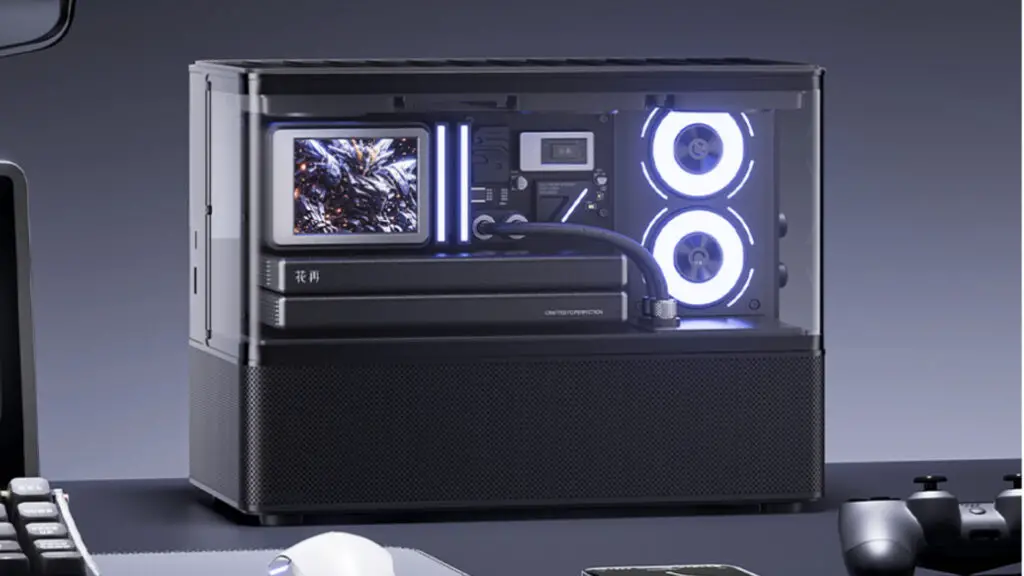 The Edifier Huazai New Cyber, a desktop speaker that looks like a gaming PC