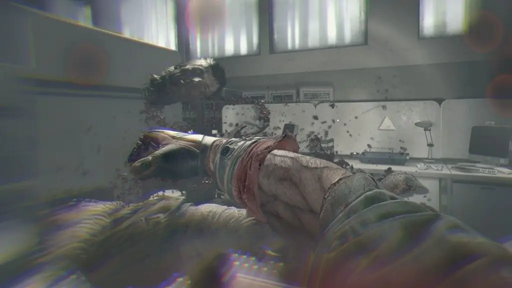 Kyle Crane punching a guy's head off