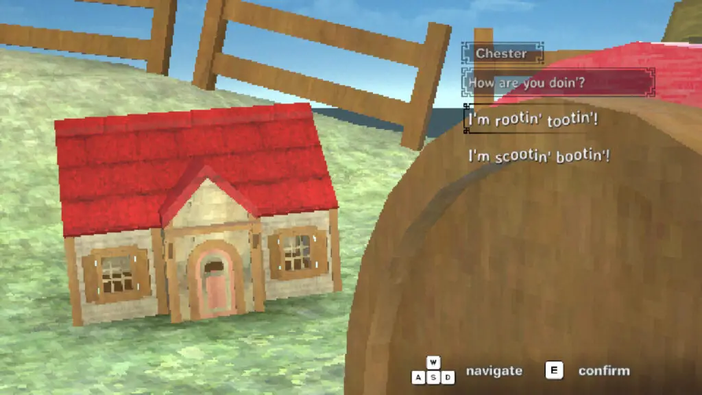 Building Relationships screenshot showing a house in conversation