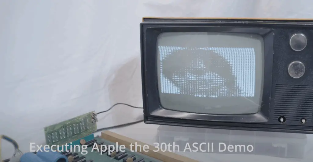 Apple I running ASCII art demo